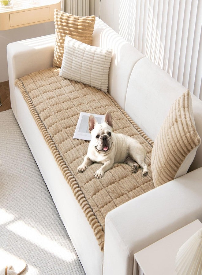 OTOB Couch Cover for Dogs Washable, Non Slip Funny Pet Couch Covers Sofa Slipcovers Cushion Mat, Plush Soft Cozy Pet Friendly Furniture Protector, All Seasons (Coffee, 23.6" x 47.2") - Image 1
